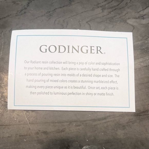 Godinger Radiant Resin Blue Salad Servers Ocean NEW In Box - Picture 4 of 14